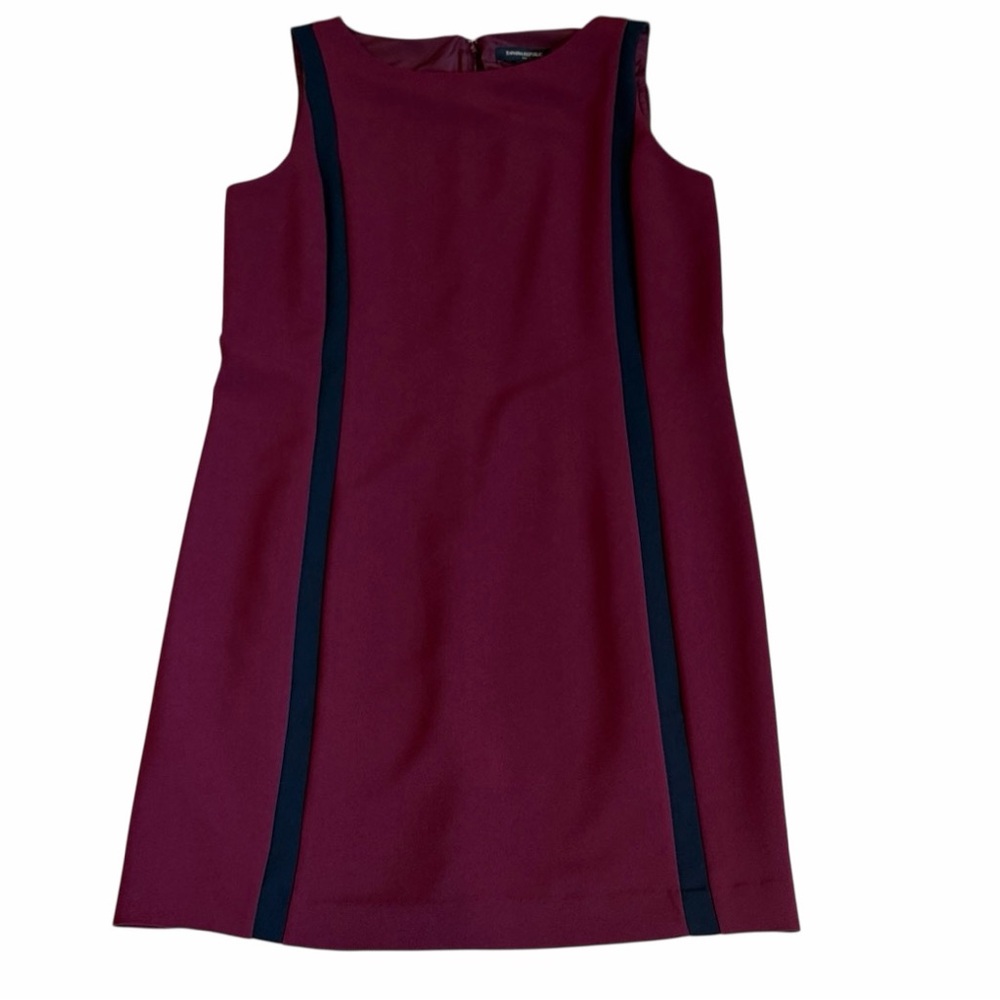 Banana Republic Sleeveless Burgundy and Black Mini Sheath Dress Size 6